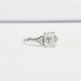 thumbnail image 5 of HeartsAndYou Petite Round Accents Solitaire Ring 1ct Emerald Cut Moissanite 18k White Gold Over Silver, 5 of 7