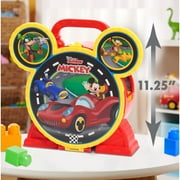 Disney Junior Mickey Mouse Stow ’n Go Garage, Figure and Vehicle Playset Baby and Toddler Toys, 11.25