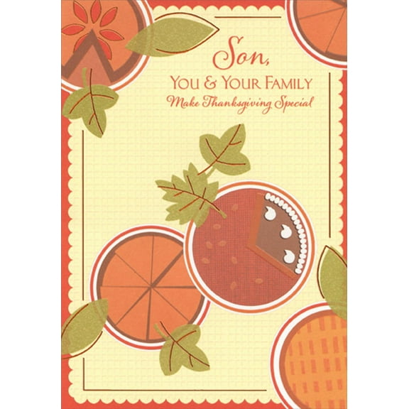 Happy Thanksgiving Son and Family Greeting Card w/Envelope