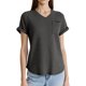 thumbnail image 1 of Camiseta de punto de manga corta con cuello en V y bolsillos para mujer. Top cómodo y casual para el verano., 1 of 4