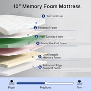 Babyqueen Queen Mattress 10 inch Cooling Gel Memory Foam Mattress in a Box, Edge Support & Motion Isolation, Certipur-US Certified