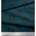 thumbnail image 2 of Soimoi Blue Rayon Crepe Fabric Line & Circle Geometric Print Fabric by the Yard 46 Inch Wide, 2 of 3