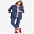thumbnail image 5 of Woman Within Plus Size Long Stretch Denim Jacket Oversized Jean Jacket - 22 W  Indigo, 5 of 5