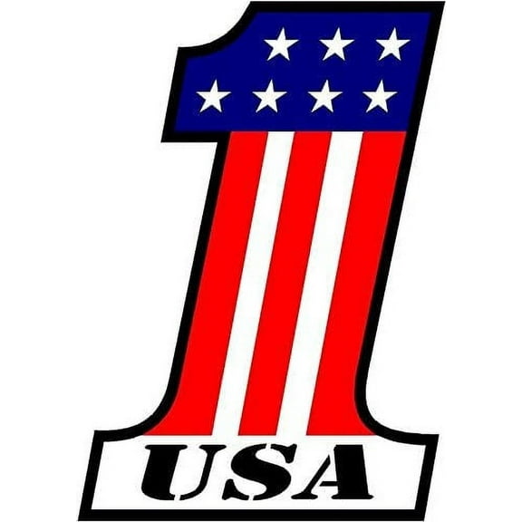 USA #1 1 American Flag Number one United States Harley US Decal 3M Reflective sticker