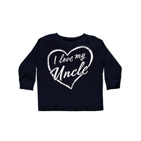 

Inktastic I Love My Uncle in White Chalk Heart Gift Toddler Boy or Toddler Girl Long Sleeve T-Shirt