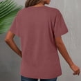 thumbnail image 4 of YMNXA Women'S T Shirts Short Sleeved Solid Color Button Fashion Comfortable Soft Top For Daily Wear Light Pink M, 4 of 6
