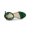 thumbnail image 4 of BLISSFUL STEP Women's Lace Up and Ankle Strap Block Heel Sandals Green 7, 4 of 7