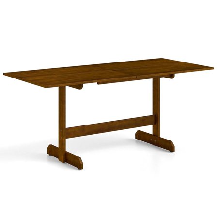 Resenkos 71 Farmhouse Dining Table for 8 with Solid Wood Legs Walnut