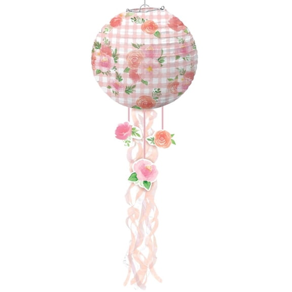 Amscan Floral Sweet Baby Girl 9.5-inch Paper Lanterns, 3 Per Pack