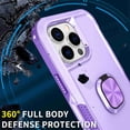 thumbnail image 4 of SaniMore for iPhone 15 Pro Max 6.7" Magnetic Case, Rugged PC & TPU Bumpers with Car Mount & Ring Kickstand Heavy Duty Full Body Protective Case for 15 Pro Max Women Men, Purple, 4 of 11