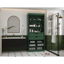 Palace Imports 100% Solid Wood 32" Bathroom Cabinet with 2-Drawers and Adjustable Shelves, Green