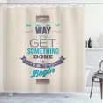 thumbnail image 1 of Ambesonne Wording Shower Curtain, Leadership Words, 69"Wx84"L, Ivory Eggplant Turquoise, 1 of 3