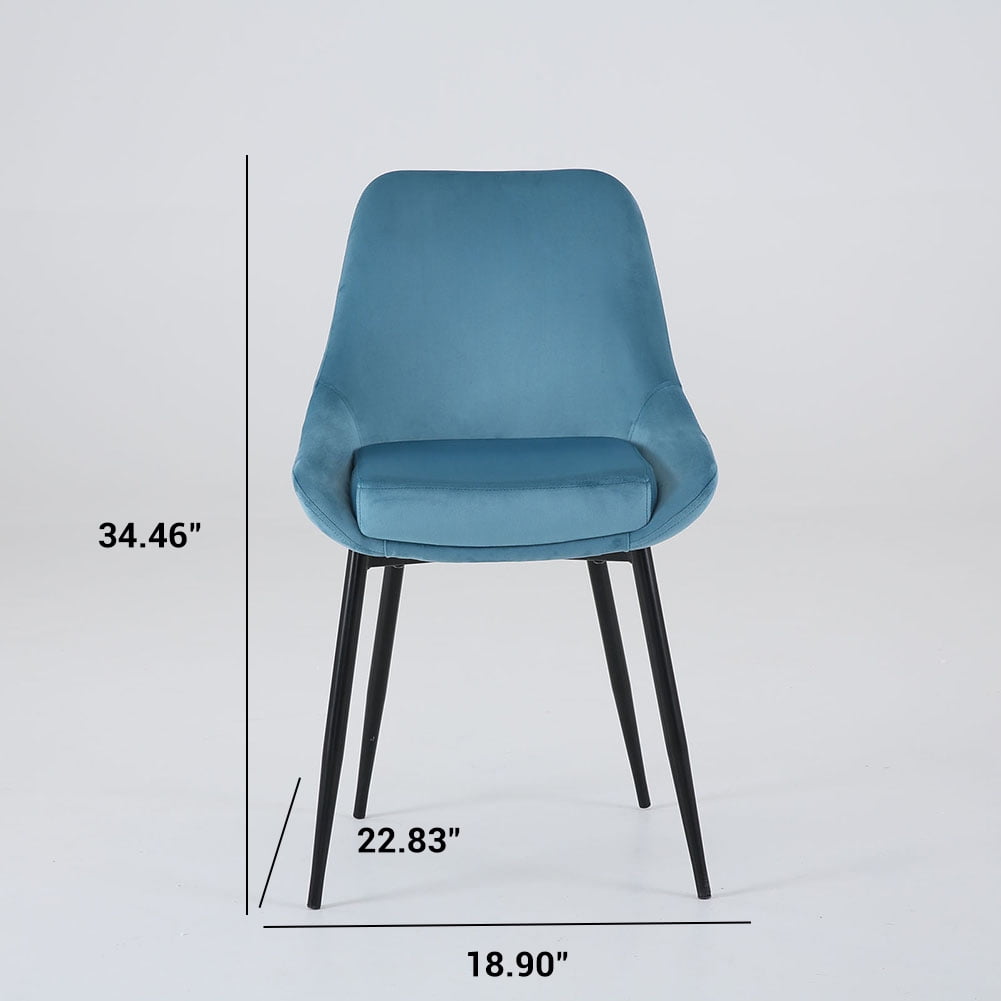 Kepooman Dining Chairs, Mid Century Modern Kitchen Velvet Upholstered Accent Leisure Chairs, Set of 2, Blue Kepooman Dining Chairs, Mid Century Modern Kitchen Velvet Upholstered Accent Leisure Chairs, Set of 2, Blue