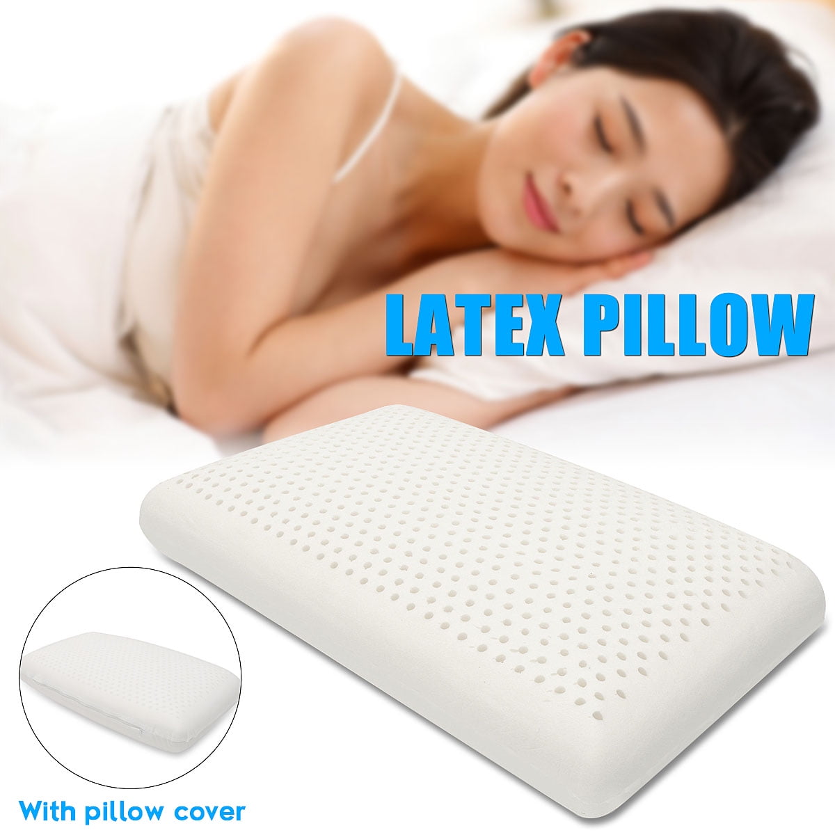 100 Natural Latex Pillow Bed Sleeping Cushion Luxurious Soft Cover
