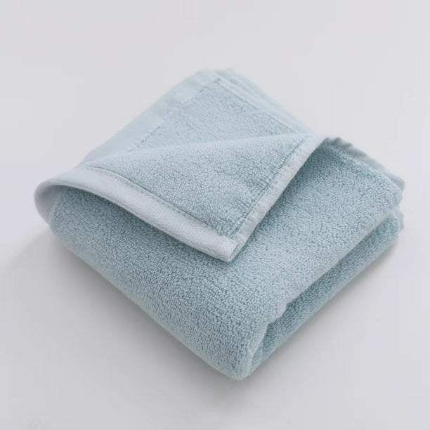 XmhyTop-A 2 toallas de algodón supersuaves, ligeras y absorbentes para uso diario en el baño, estilo D, 34 x 74 cm, azul claro.