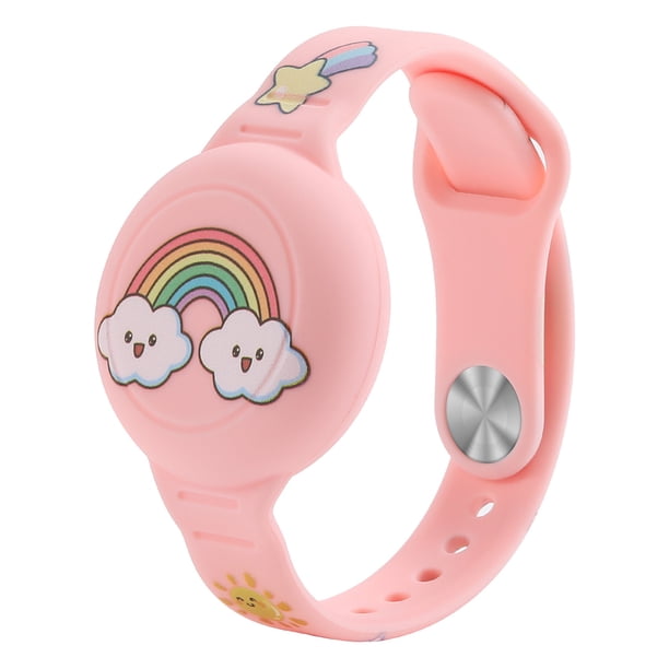 Pulsera Dibujos Animados Correa Reloj Silicona Impermeable para AirTag (nube Arcoíris)