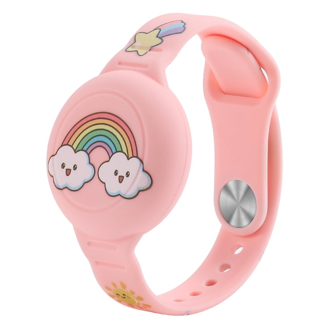 Pulsera Dibujos Animados Correa Reloj Silicona Impermeable para AirTag (nube Arcoíris)
