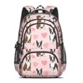 thumbnail image 2 of Boston Terrier and Heart Pink Pattern Backpack for School, Cute School Bag with Adjustable Shoulder Straps and Padded Back, 16.9"x12.6"x5.9", 2 of 5