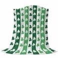 thumbnail image 6 of St. Patrick's Day Blanket Soft Cozy Warm Throw Blanket for Couch, Plush Fuzzy Flannel Fleece Blankets for Sofa, Green Irish Lucky Clovers Stripes Bed Blankets Lightweight Gifts for Women, 32"x48", 6 of 9