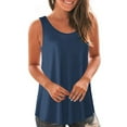 thumbnail image 2 of ITSAME Women's Tank Tops, Loose Fit Round Neck Sleeveless Summer Causal Fashion Blouse Navy L, 2 of 6
