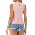 thumbnail image 5 of LELINTA Sleeveless Women Sexy Solid Color High Neck Tops Loose Pleated Cotton Blouse Plus Size T Shirt Fashion Casual Tank Tops, 5 of 5