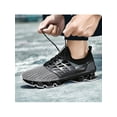 thumbnail image 3 of Frontwalk Mens Athletic Shoes Lace Up Running Shoe Fitness Workout Sneakers Walking Non-Slip Trainers Womens Sport Sneaker Black Gray 48 (male), 3 of 7