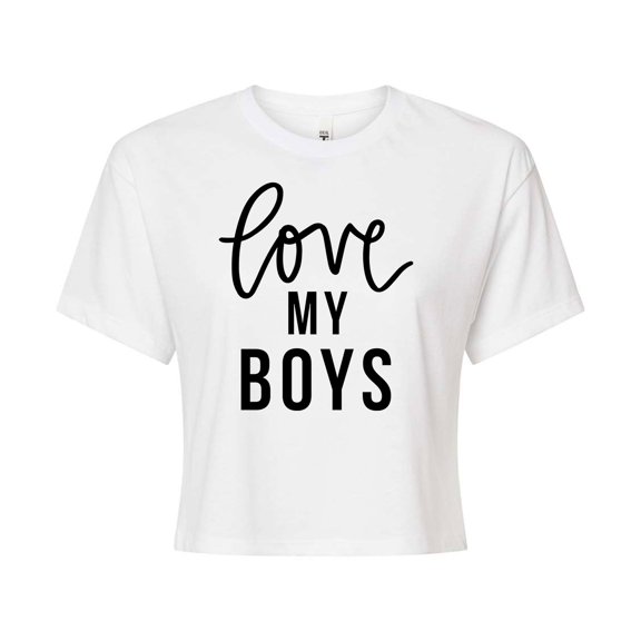 Instant Message - Love My Boys Cropped Graphic T-Shirt