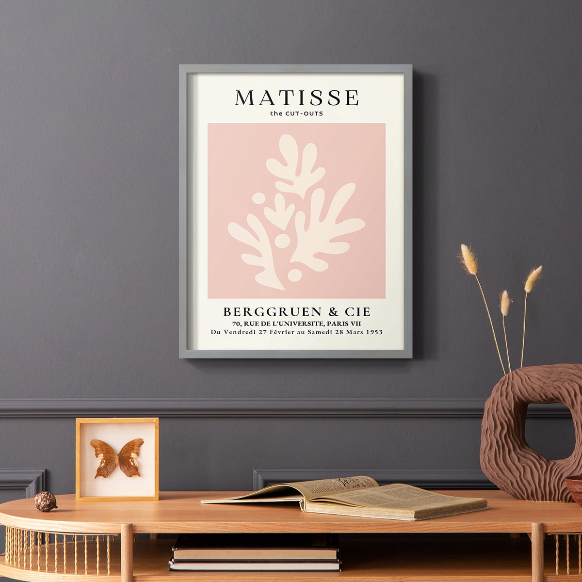 Matisse CLII Framed Print in Gray Solid Wood 22 x 28 Framed Print