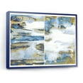 thumbnail image 3 of Designart 'Gold and Dark Blue Abstract Waves III' Modern Framed Canvas Wall Art Print, 3 of 4