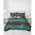 thumbnail image 3 of Vintage Teal Stripe Twin Size Down Alternative Comforter, Lightweight Comforter Quilt Bedding Set with Pillow Shams Farmhouse Shabby Turquoise All Seasons Bed Comforter Duvet Insert 68"x86", 3 of 7