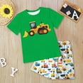 thumbnail image 2 of Boy Baby Clothes Boy's Summer Cartoon Printed Short Sleeve Beach 6M 12M 18M 24M 3T 4T T-shirt with Elastic Waist Shorts Outfit Tops 2PCS Set 2-Piece, 2 of 5