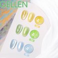 thumbnail image 3 of Gellen Gel Nail Polish, 6×8ml Natural 4 Effects Cat Eye & Blooming & Shimmer & Nude Gel Polish Set with Magnet, Soak off Nail Gel Kit At Home Salon Use, Yellow Green Blue Series, 3 of 9