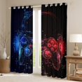 thumbnail image 2 of jejeloiu Cartoon Gamepard Game Blackout Curtains Set of 2 (52x84 Each),Modern Abstract Geometric Window Curtains,Red Blue Black Curtains and Drapes For Boys Kids,Luxury Bedroom Decor, 2 of 6