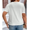 thumbnail image 5 of SOMER Plus Size Women Blouses Trendy Eyelet Cute Casual Short Sleeve Tops 2025 White, 5 of 8