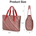 thumbnail image 3 of Tote Bag for Women - Red Christmas Striped Pattern Shoulder Bag - Large Utility Work Duffle Bag with Zipper Handbag for Travel, Work, Sprots, 3 of 5