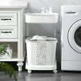 thumbnail image 3 of Laundry Basket Multilayer Removable Bathroom Trolley Storage Basket with Wheels, 3 of 10