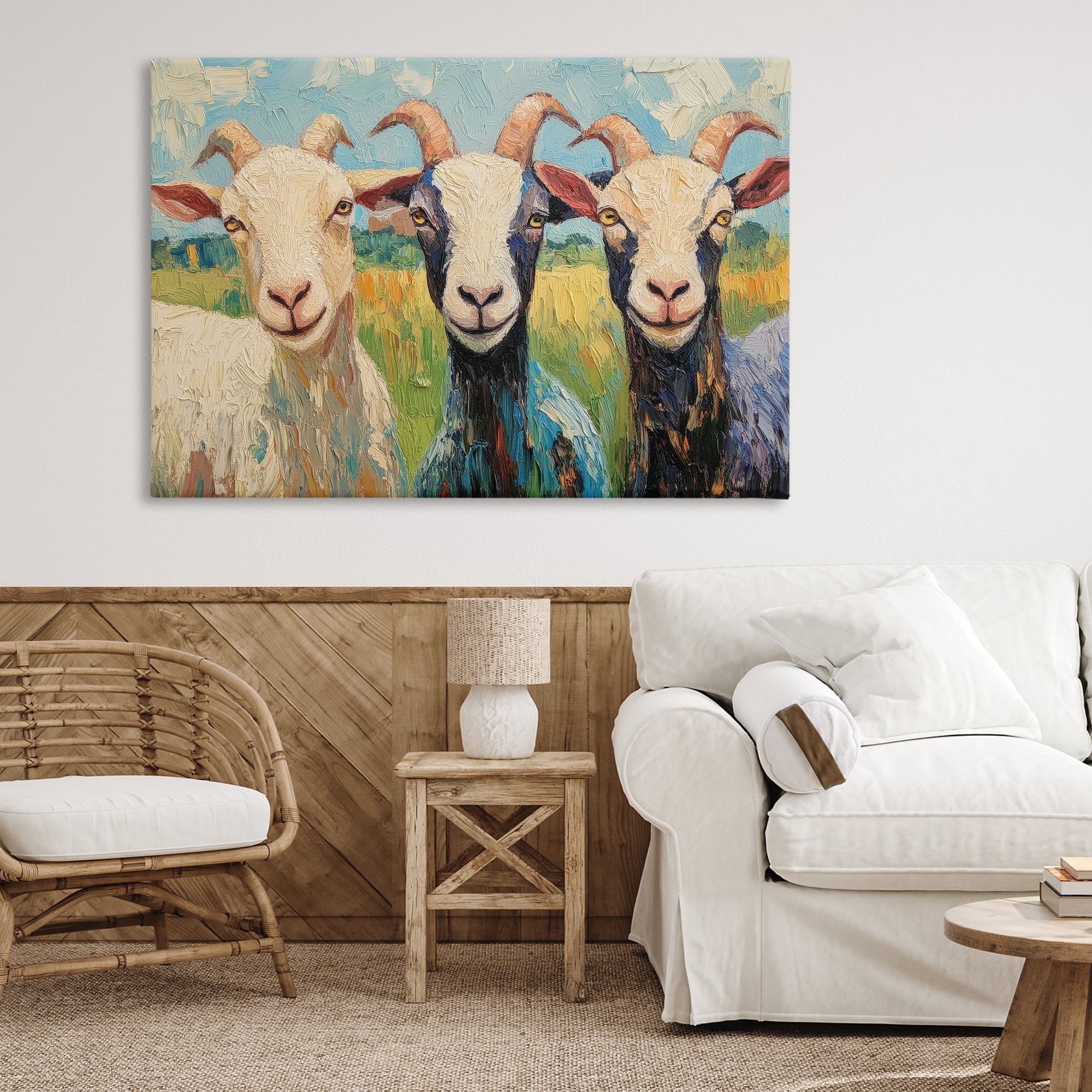 Stupell Industries Billy Goats in Bright Pasture Canvas Wall Art, design by Petal Prints Design