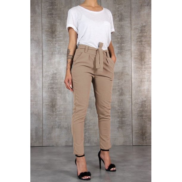 Pantalones de mujer cómodos, de moda y minimalistas, pantalones casuales de cintura moderna.