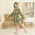 thumbnail image 4 of FORMRS Niños Bathrobe Unisex Hooded Robe Soft Plush Pajamas Sleepwear, Size 7-9T, Geometric Patterns, 4 of 7