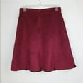 thumbnail image 5 of Romeo & Juliet BERRY Women's Faux Suede Panels Scalloped-Hem Mini Skirt M, 5 of 5