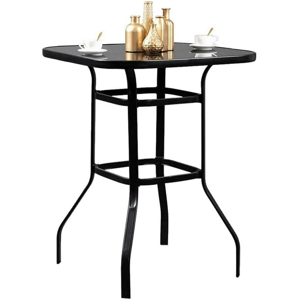 Abigail Metal Patio Glass Bar & Easy Assemble Dining Table