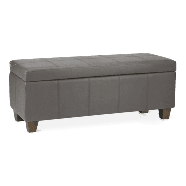Bouclair Grey Faux Leather Storage Bench