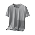 thumbnail image 3 of ALLLIST Summer Tops Short Sleeve Gray Crew Neck Patchwork T-Shirts Printed Casual Loose Mans Tees, 3 of 3