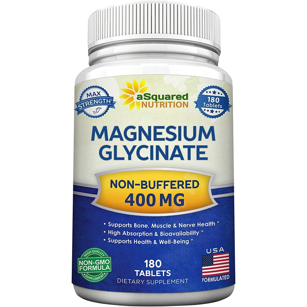 Magnesium Glycinate 400mg 180 Tablets Max Strength Magnesium