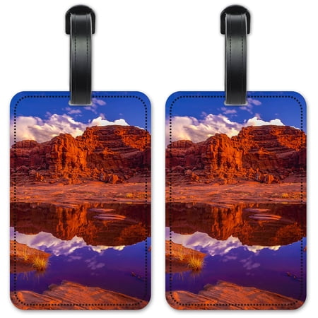 Desert Mountain Reflection - Luggage ID Tags / Suitcase Identification Cards - Set of 2