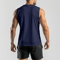 thumbnail image 4 of WTOBBY Men's Fitness Casual Waistcoat Vest Sleeveless Quick-Drying Breathable Design Lightweight For Sports Running Training Activities Summer Beach Comfort Active Wear,Navy M, 4 of 4