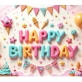 thumbnail image 3 of Yatrandify Colorful Theme Birthday Banner Decorative Design Happy Birthday Ice Cream Cone Lightweight for Birthday Party Kids Event, 3 of 6