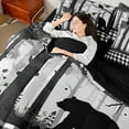 thumbnail image 4 of Manfei Wild Bear Twin Bedding Sets, Jungle Animal Wildlife Bedding Comforter Set, Black White Grid Check Sheet Sets, Breathable Home Decor Reversible 7 Pieces, 4 of 8