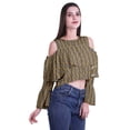 thumbnail image 3 of Moomaya Plus Size Cold Shoulder Top Printed Ladies Tops Blouses Women Party Tops, 3 of 4