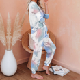thumbnail image 4 of Cozyfort Pajamas for Women Set Summer Womens Summer Loungewear: Tie-Dye Print, Long-Sleeve, Two-Piece Pajama Set Womens Pajama Sets, 4 of 5